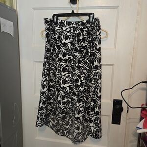 J. Crew Black and White Floral Skirt